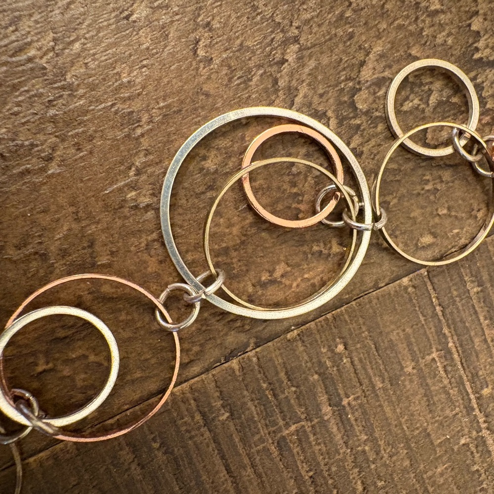Gold and Silver Circle Necklace #350 - Picture 3 of 5
